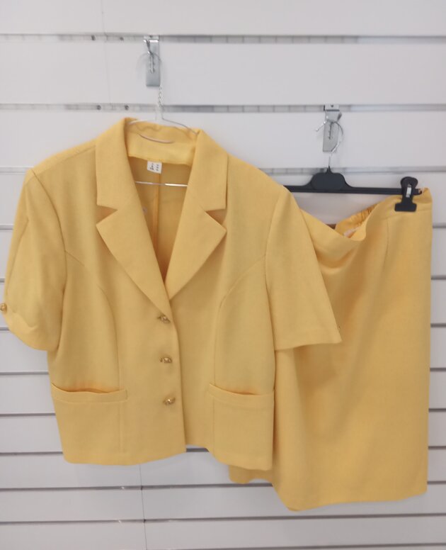 Ens chemisier/jupe jaune 50