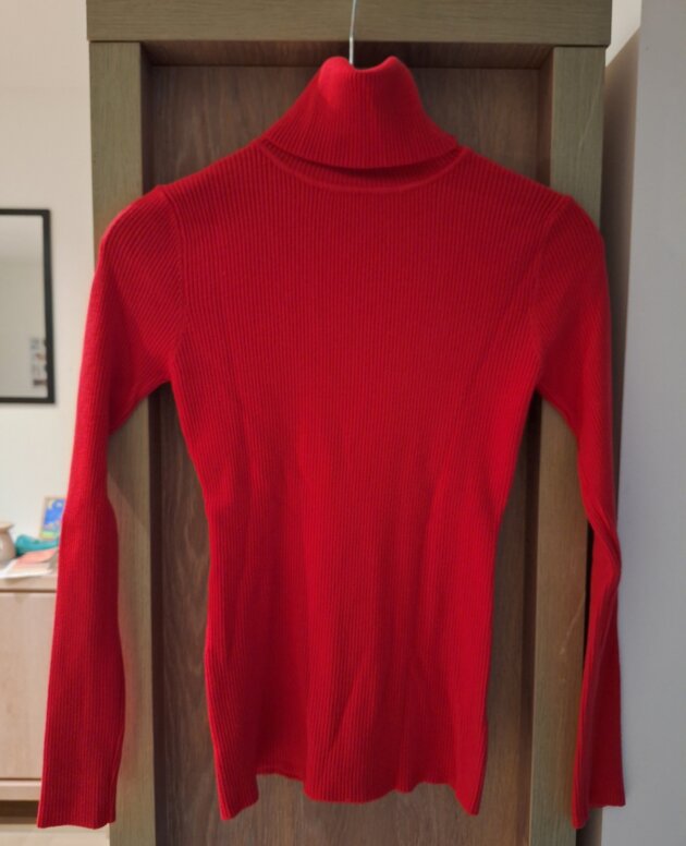 Pull col roulé Rouge