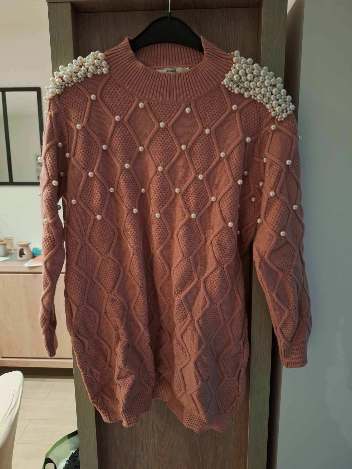 Pull Rose avec Perles